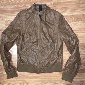 Brown faux leather jacket